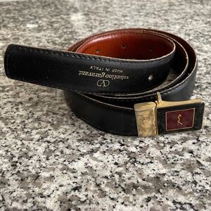 VTG Reversible Valentino Garavani Black/Brown Leather Belt - Size 38/110 ***READ